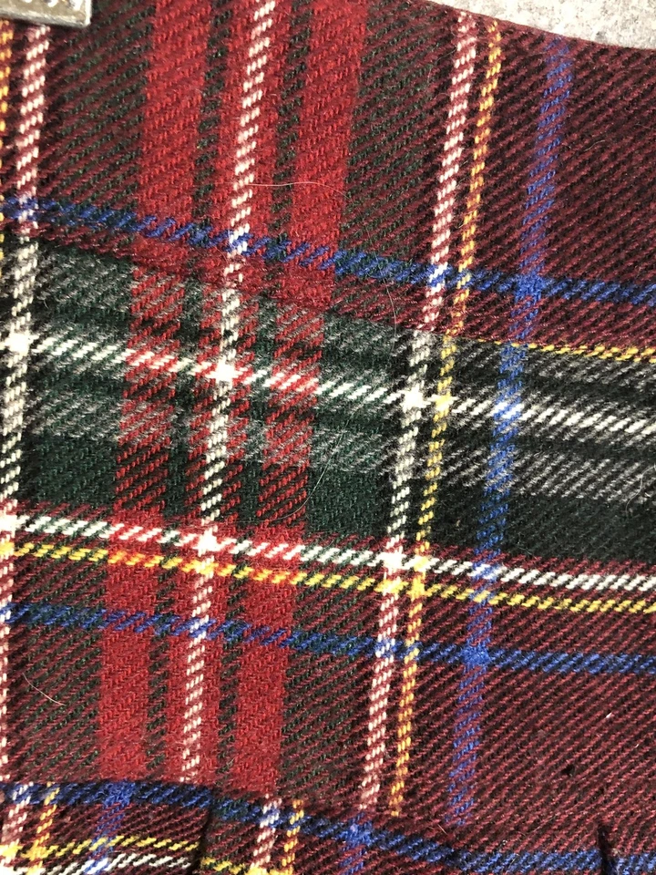 Falda Abercrombie & Fitch Mujer 6 Rojo Verde Lana A Cuadros Plisada Mini Años 90 Y2K Foto 2 de 4