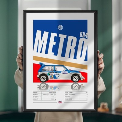 MG Metro 6R4, Rallye, WRC, Rallye, Poster, Druck, Wandkunst, Gruppe B