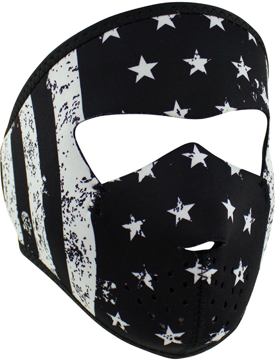 Небольшая неопре маска для лица из водонепроницаемого материала толщиной 2 мм регулируемая по размеру и черно-белая 3390₽