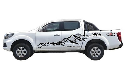 Pickup Truck Side Mountain Sticker For Nissan Navara Off Road Trunk Vinyl Decals