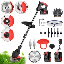 Electric Cordless Grass String Trimmer Lawn Edger WeedWacker Cutter + 2 Battery