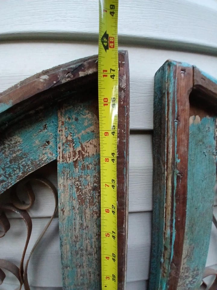 Gran juego de decoración de pared de arco de catedral de madera y metal rústico para granja Foto 2 de 4