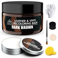 Leather Recoloring Balm with Mink Oil, Couch Repair Kit, Leather Dye and Restore