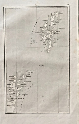 ENGRAVING OCEAN ISLANDS '' MAP OF SHETLAND ISLANDS AND ORCADA ISLANDS''