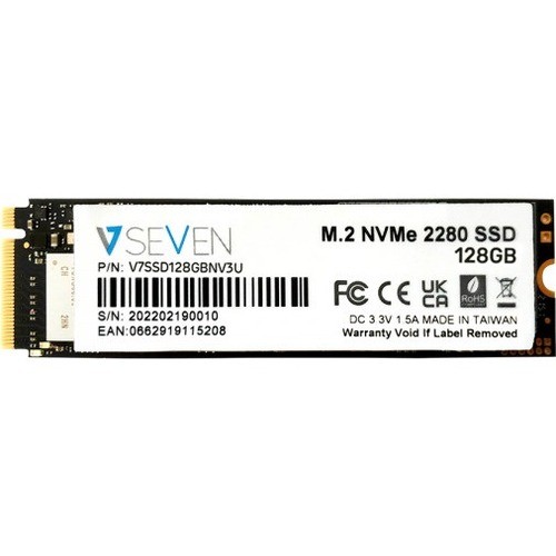 Твердотельный накопитель V7 объемом 128 ГБ - Встроенный M.2 - PCI Express NVMe (PCI Express NVMe