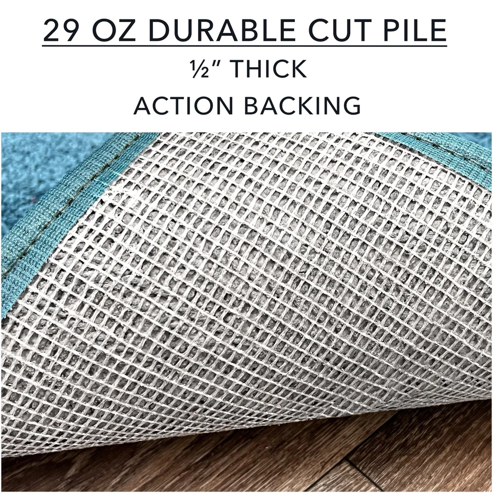 Alfombra Koeckritz clásica moderna azul marino verde azulado | Alfombra interior para cualquier habitación Foto 3 de 4