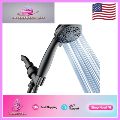 #ad Elegant Matte Black Handheld Shower Head High Pressure Wall Mounted 5ft Hose $42.99