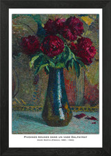 Red Peonies in a Vase Framed Wall Art Poster Canvas Print Picture
