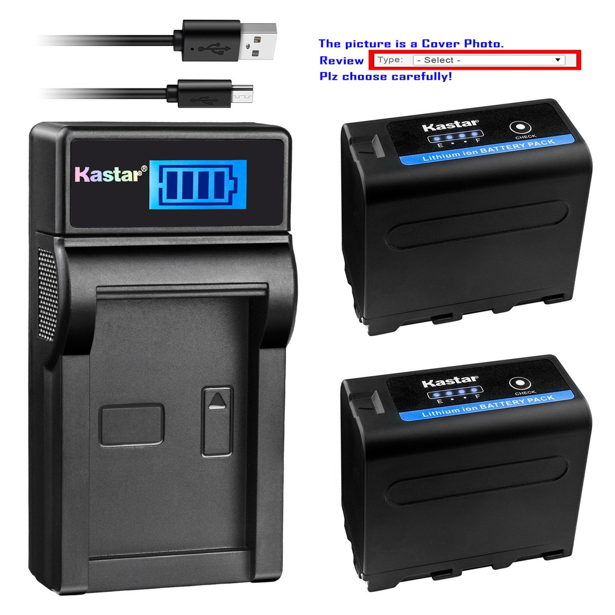 Kastar Battery LCD Charger for Sony NP-F970PRO CCD-TRV72 CCD-TRV720  CCD-TRV75