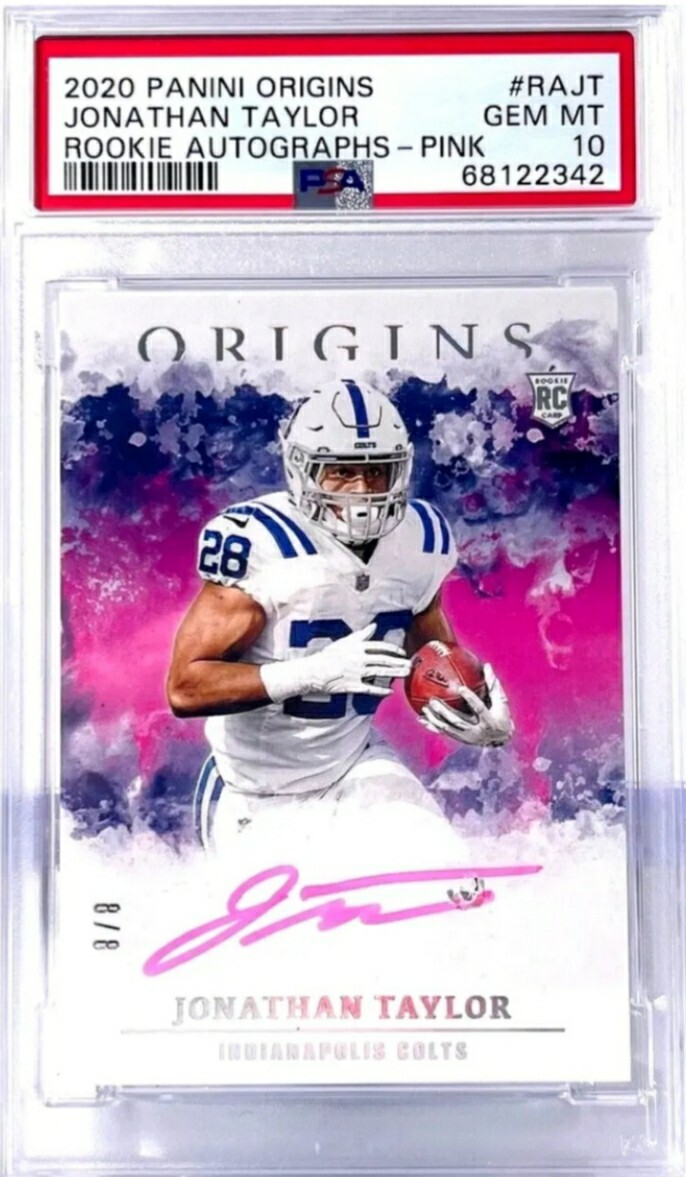 Jonathan Taylor Panini Origins Rookie Autographs #RAJT Pink