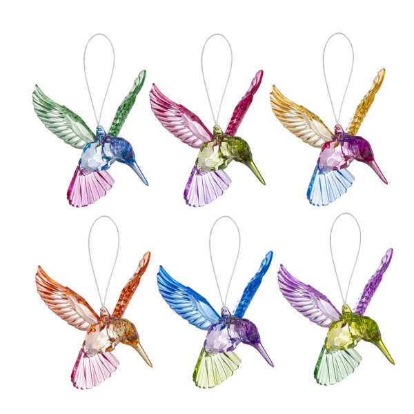 Ganz Ornamento Acrilico Crystal Expressions: Uccello Con Piume Primaverili, 15,2 Cm, Colore Rosso