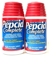 PEPCID COMPLETE 2 X 50 100  BERRY FLAVOR CHEWABLE TABLETS EXP 01/28 