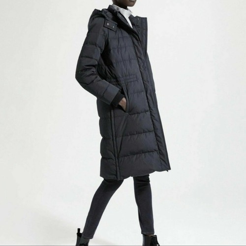 Black Down Puffer Long Hooded Coat $645 
