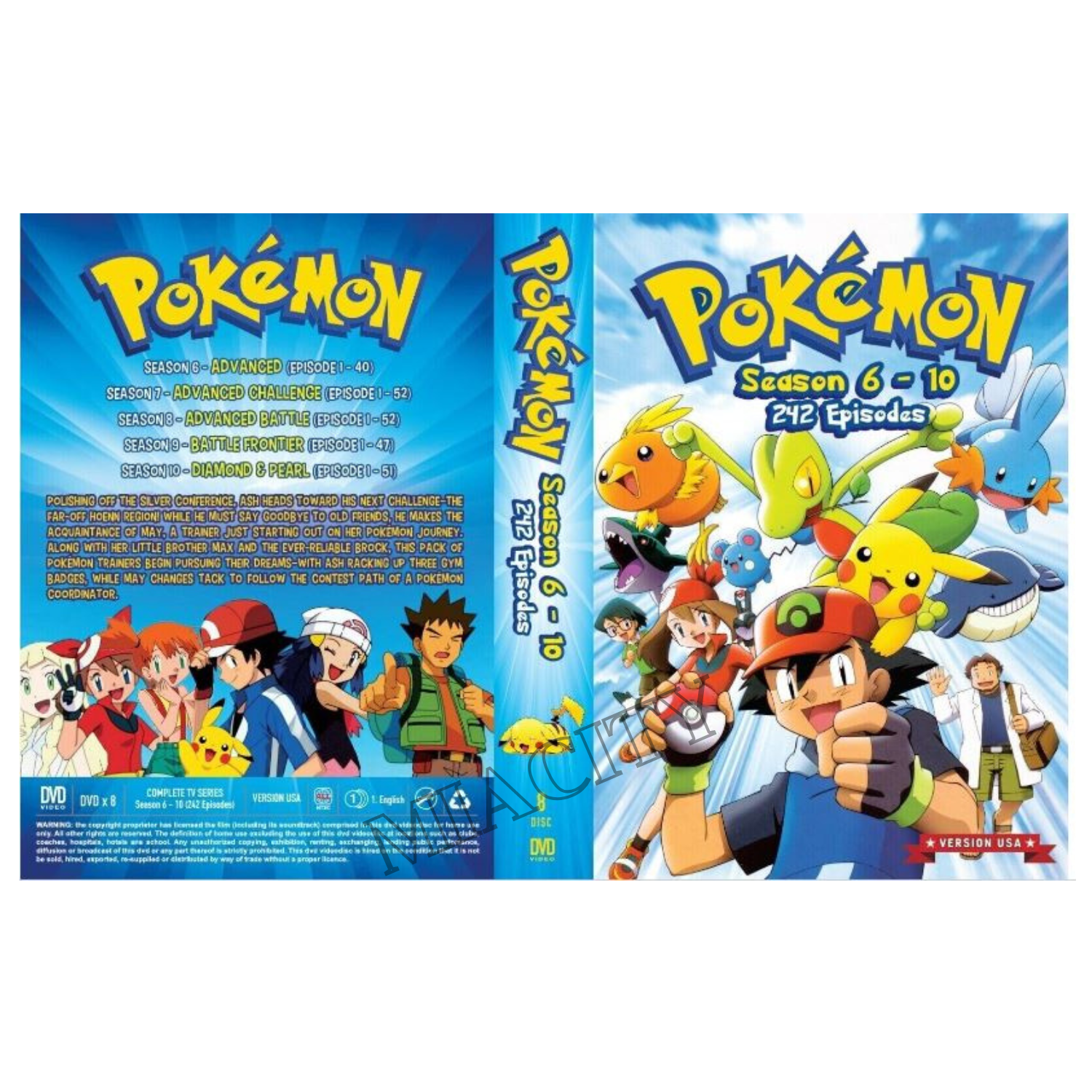 Pokemon Anime TV Series Complete Seasons 1-7 (1 2 3 4 5 6 & 7) NEW DVD SET