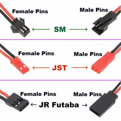 XT30 to JST 20AWG 4inchs Cable Adapter For RC LiPo NiMH Battery