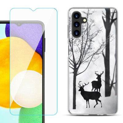 Case for Samsung Galaxy A13 5G, w/ Tempered Glass - Forest Deer