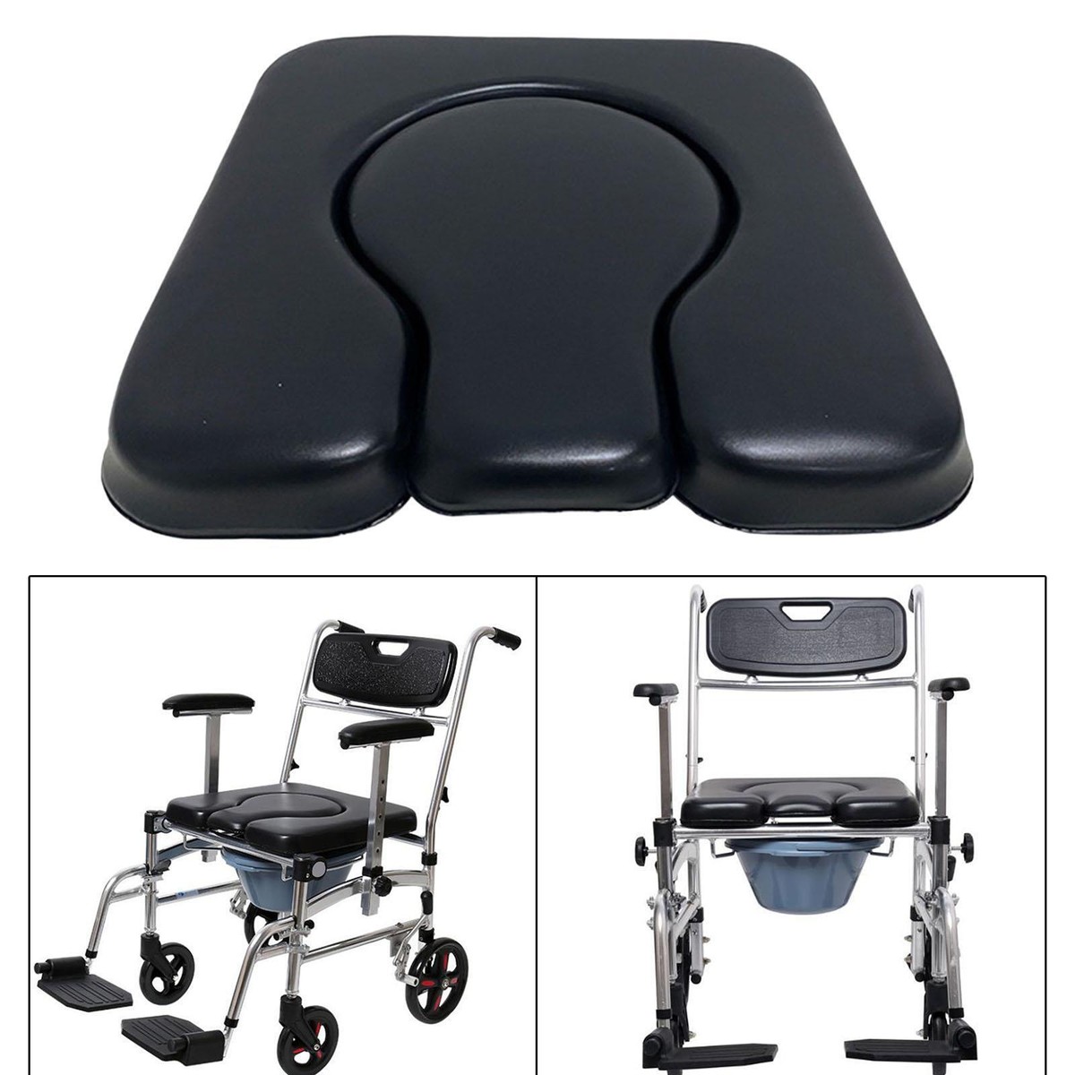 Commode Seat Costway 2-in-1 Aluminum Commode Shower Wheelchair