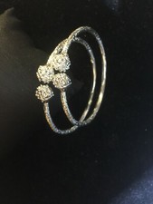 set of west indian sterling silver .925 bangles , baby size