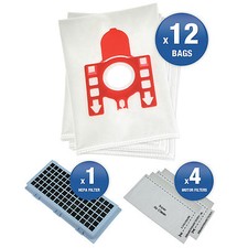 12 Vacuum Cleaner Bags For Miele Compact C1  C2 Series Complete with Filter Kit