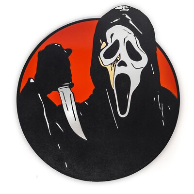 Engraved Scream Ghostface Sign Wall Art