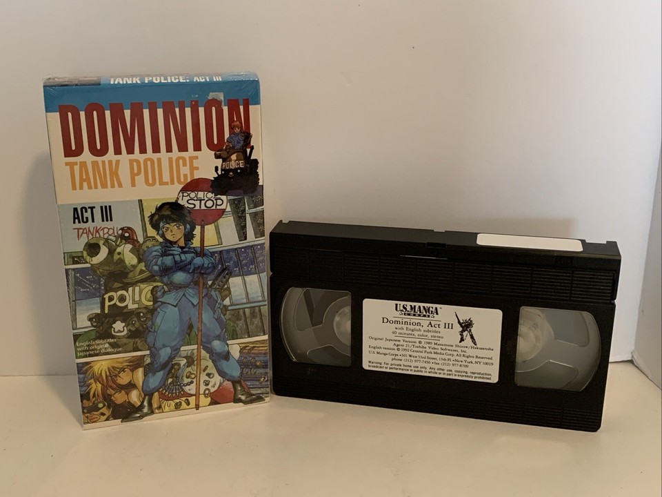 Dominion Tank Police Act I, II, III & IV Subtitled Anime Lot of 4 VHS