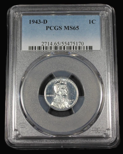 1943 D LINCOLN STEEL CENT PCGS MS65 UNC MS 65 WHEAT PENNY CERTIFICATE 55475170
