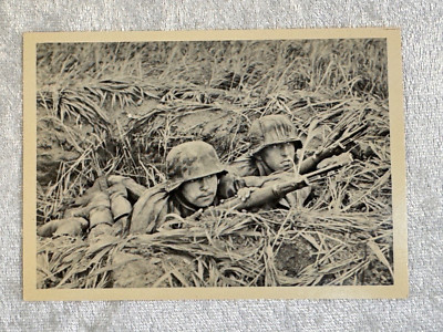 RARE GERMAN UNSERE WAFFEN SS POSTCARD RPPC PHOTO ''FOX HOLE''