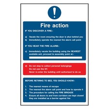 Fire Action Sign or Sticker | FACT0029