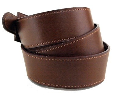 HERMES Brown Leather Snap Button Waist Belt Women's Accessories