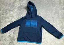Under Armour Cold Gear Boys Small Blue Hoodie Long Sleeve Graphic Logo Pullover