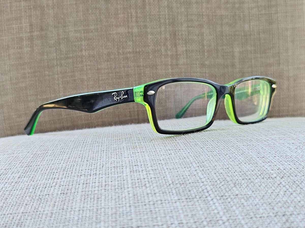 Primary Pk152 Grn Green Authentic Eyeglasses 48-16-130 Ray-Ban Women Eyeglasses Frame 48[]16 130 Black/Green Tone  main image 4