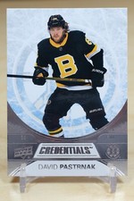 2021-22 UD Credentials Base #49 David Pastrnak - Boston Bruins