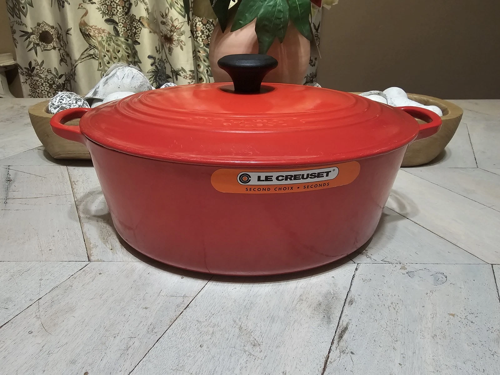 Le Creuset #31, 6.75 qt Enameled Cast Iron Oval Dutch Oven~Cherise Red New