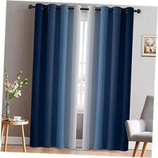 and Greyish White Ombre Curtains, Room Darkening 52"W x 84"L Pack of 2 Blue