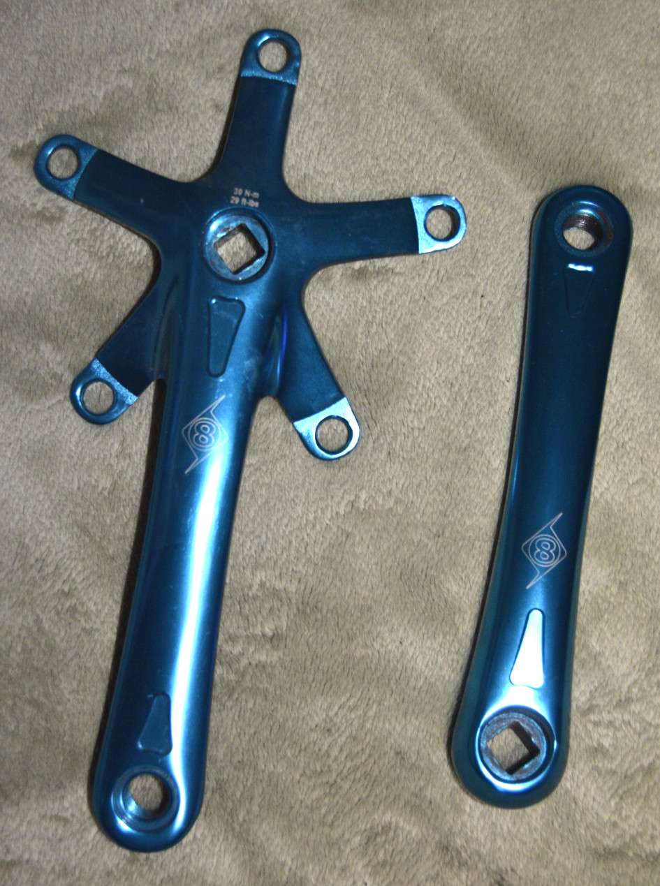 Origin 8 Lasco Single Speed Cranks Blue Anodized 170mm Road/