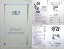 Orig. Zeiss, Gena, Germany 1909 Catalogue of Microscopes - mjdtoolparts