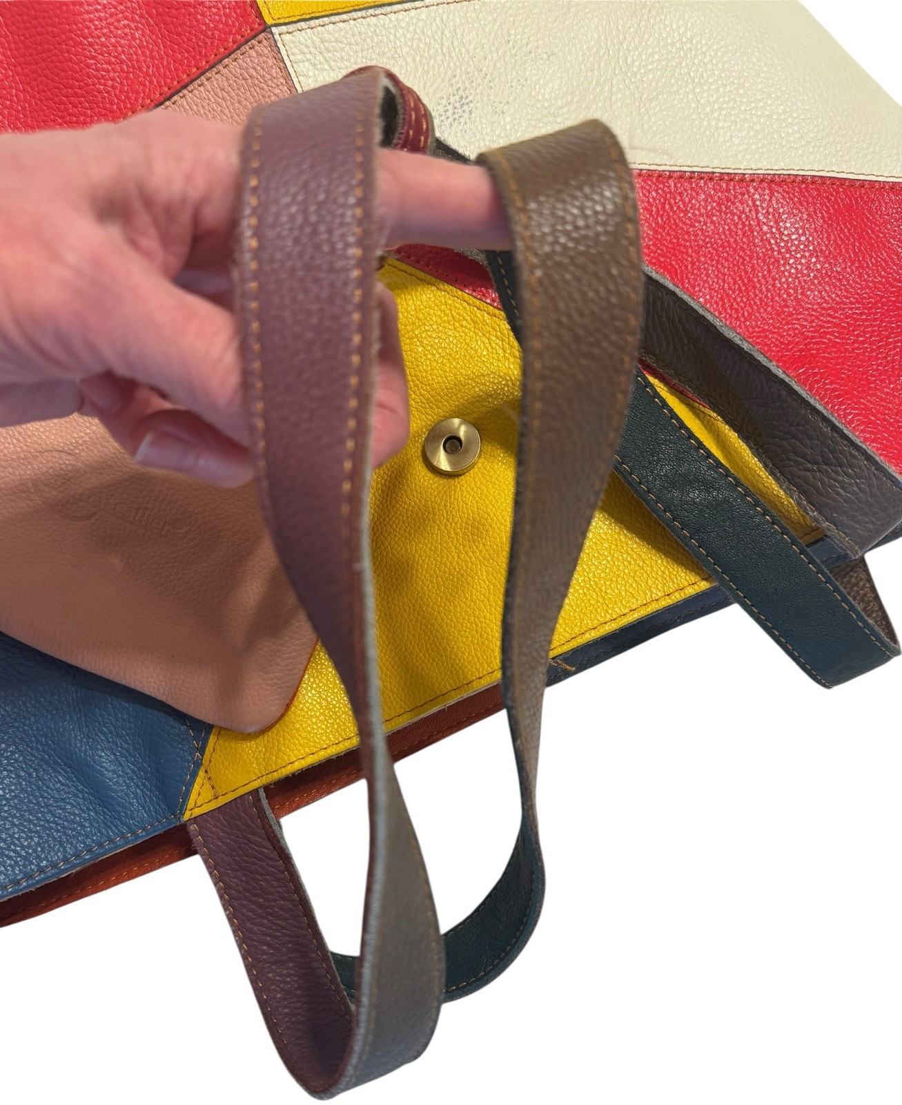 Amerileather Patchwork Studded Large Leather bag … - image 4