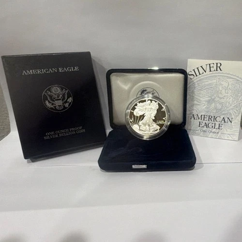 United States Mint American Eagle 1 oz Silver Proof Coin with Box & Papers