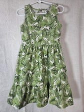 Janie And Jack Tropical Leaf Print Sleeveless Girls Sundress Size 6