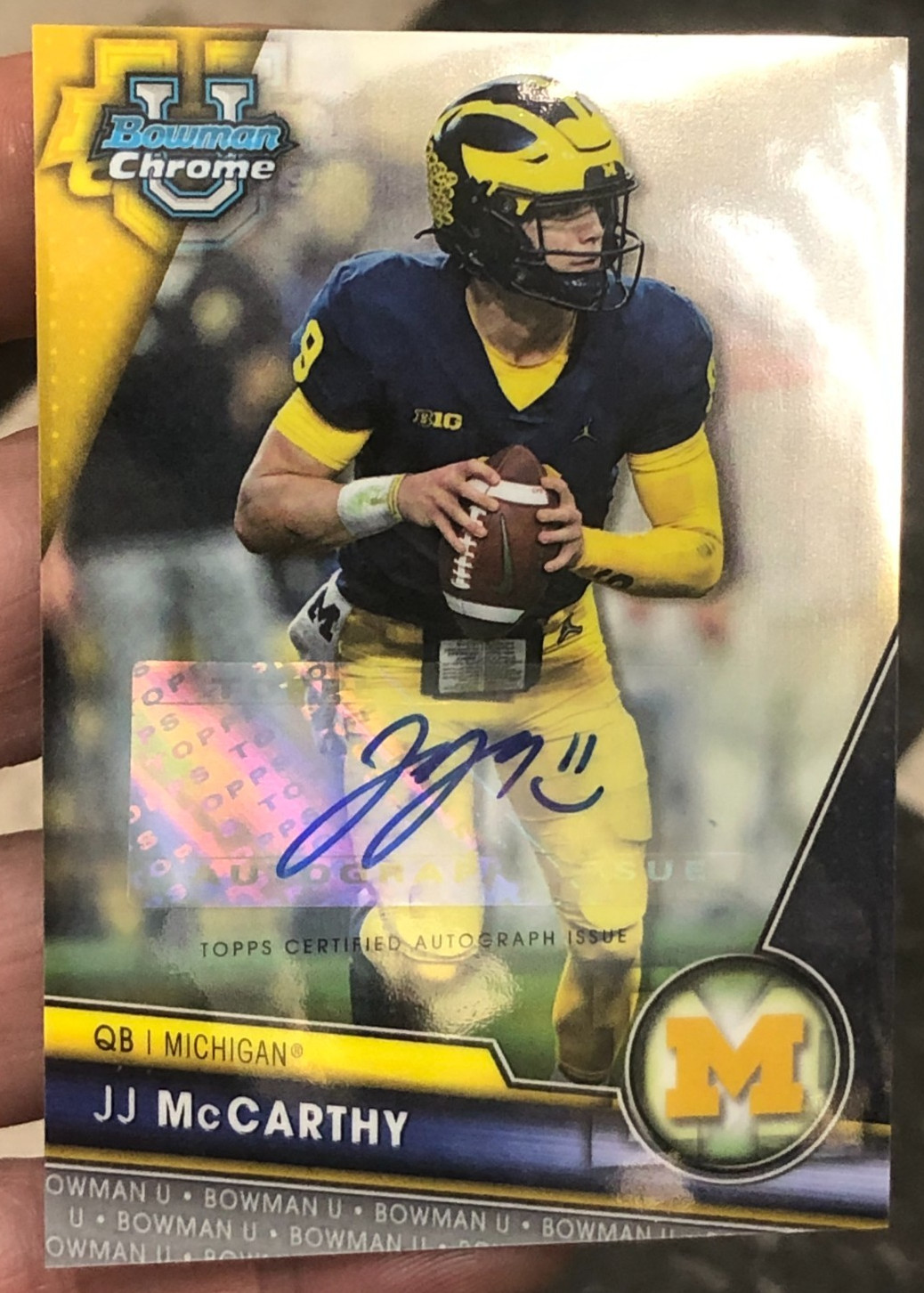 JJ McCarthy 2023 Bowman University Chrome #124 Prospect Auto