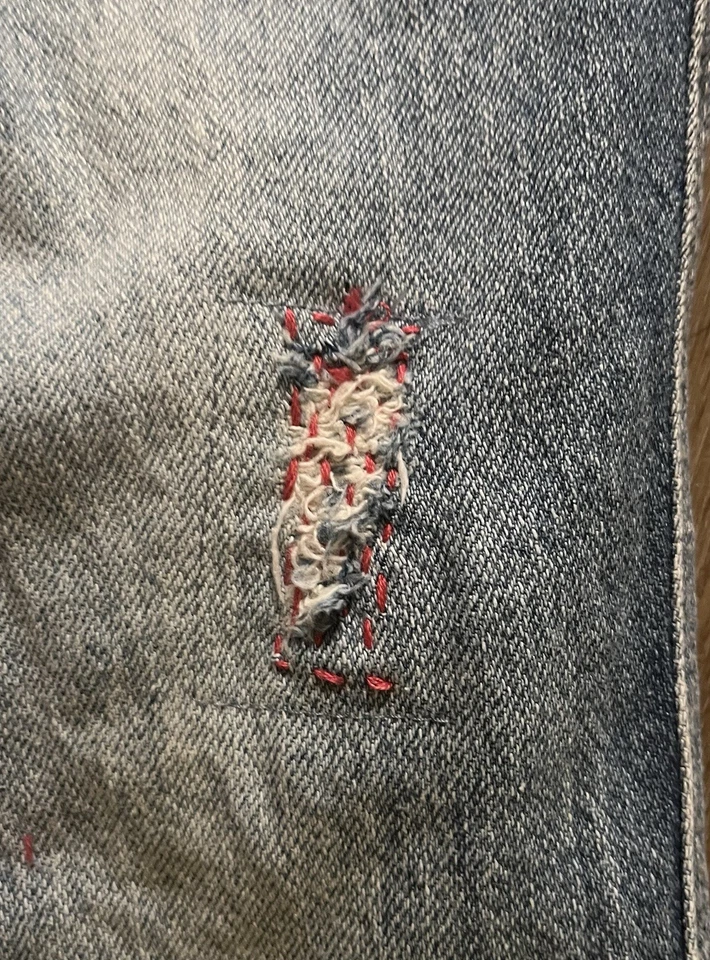 Cat And Jack Size 4/5 XS Denim Overalls With Embroidery - Image 4 of 4