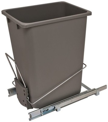 Hafele Single 36 Qt. Pull-Out Trash Bin System | Chrome Wire Frame | Soft-Close