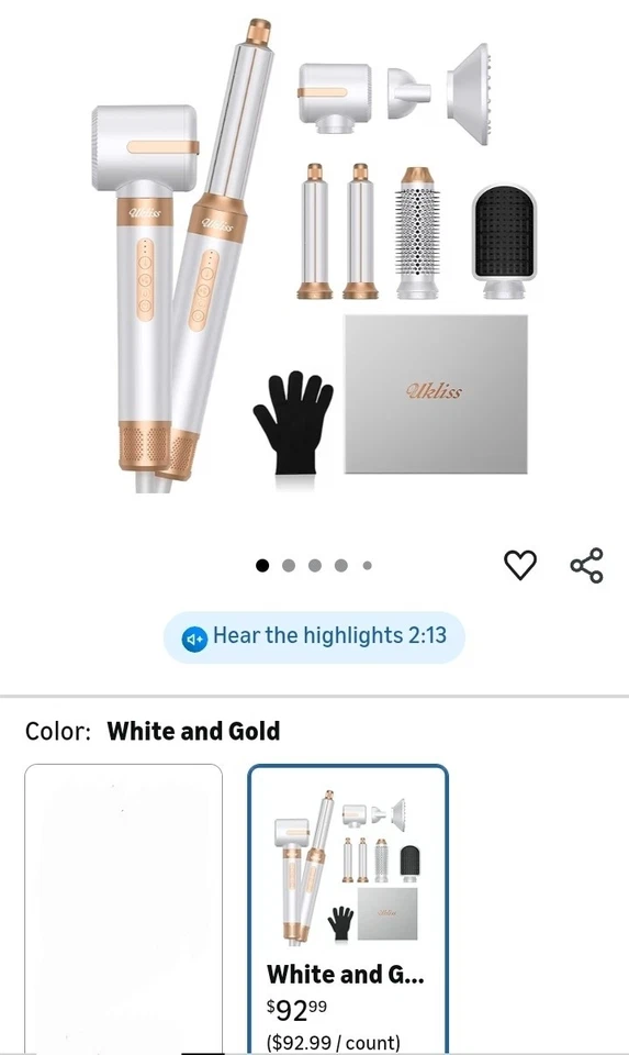 Cepillo secador de pelo 7 en 1.110000 RPM secador de pelo con difusor para rizado y retorcido  Foto 2 de 4