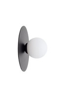 Wandleuchte Glas Metall Schwarz Weiß Blendarm E27 Ø25 Cm Bad Wandlampe Rund