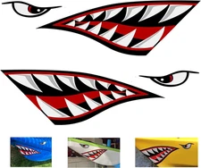 Shark Teeth Mouth Reflective Decals Graphics Sticker Fishing Boat Canoe Car Truc