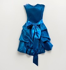 VTG Jessica McClintock teal blue satin mini bubble dress 90s Y2K sz 8