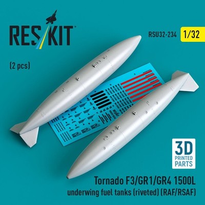 ResKit RSU32-0234 - 1:32 Tornado F3/GR1/GR4 1500L underwing fuel tanks (riveted)