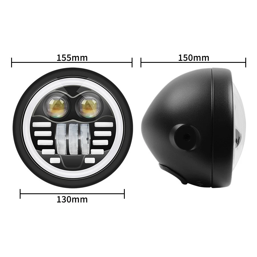 1PCS 5.75-Inch Led Headlights With Drl Turn Signal For Classic Motorcycle - Image 2 of 4