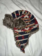 Swiss Tech Performance Gear Trapper Hat Faux Fur Ear Flap Snaps OSFM