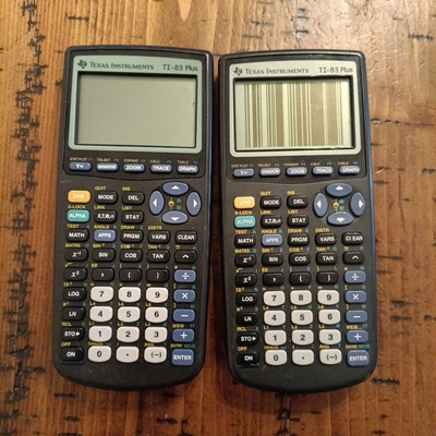 TI-83 Plus Graphing Calculator Lot Of 2 For Parts Or Repair. C1
